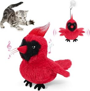 Flapping Cardinal Cat Toys, Interactive Cat Exercise Toy