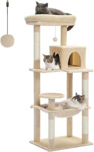 PETEPELA 56.3 Inches Multi-Level Cat Tree Cat Tower