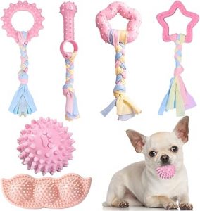 Puppy Toys,6 Pack Puppy Chew Toys for Teething Small Breed