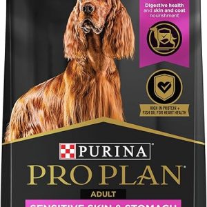 Play Video Click to see full view 5+ 6 VIDEOS Ask Rufus What do customers say? Does it help with dog's digestive issues? Is it suitable for dogs with allergies? Ask something else Purina Pro Plan Sensitive Skin and Stomach Dry Dog Food Turkey and Oat Meal - 16 lb. Bag